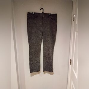 Lee Gray Leopard Print Straight Leg Pants